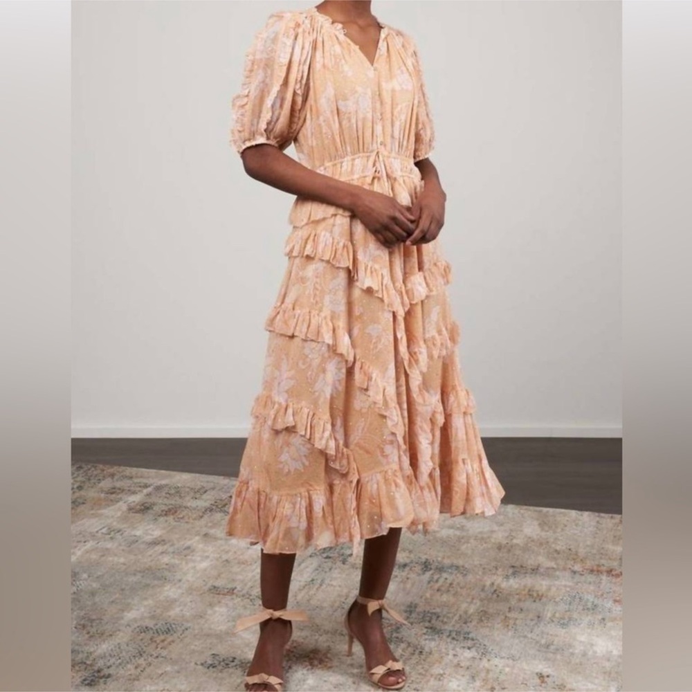 ULLA JOHNSON cara midi dress in magnolia Sz 10
